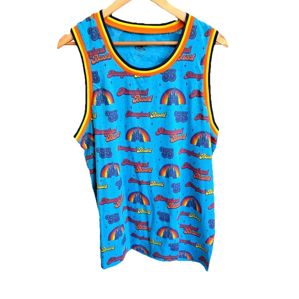Vintage Disneyland Resort '55 Tank Sz Lg DISNEY PARKS Multicolor All Over Print